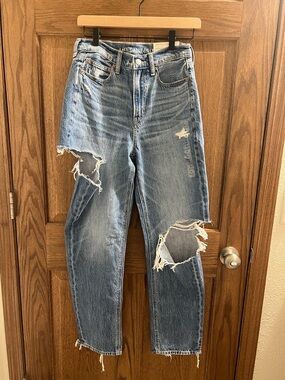American Eagle Outfitters Light Blue Distressed Boyfriend Jeans